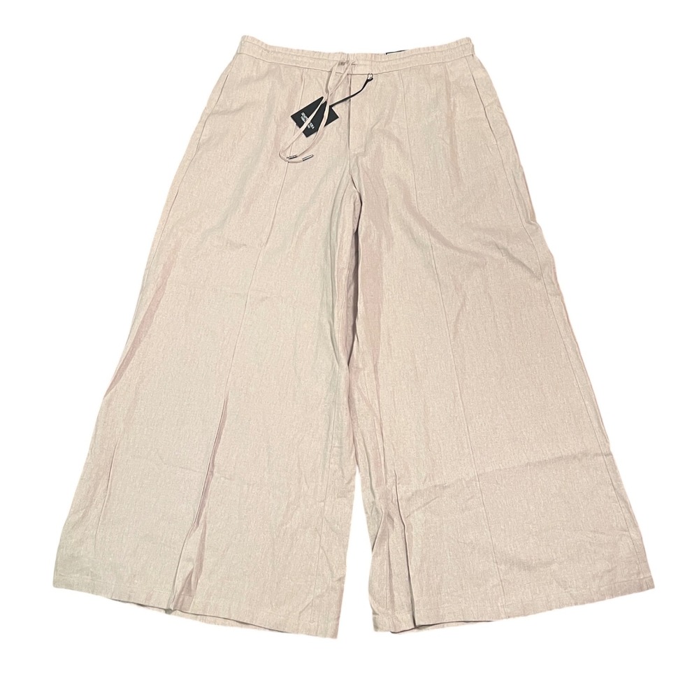 Simply Vera Vera Wang Wide Leg Linen Blend Pants Flax Beige NWT XL WV41X118RSR1